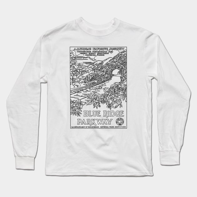 Blue Ridge Parkway Long Sleeve T-Shirt by TheCosmicTradingPost